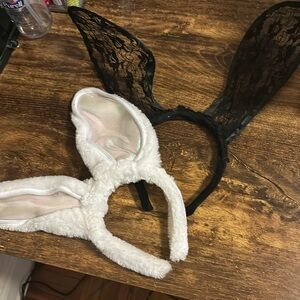 Halloween/ Easter bunny ears black and white